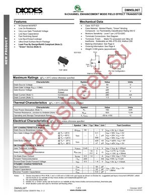 DMN5L06T-7 datasheet  